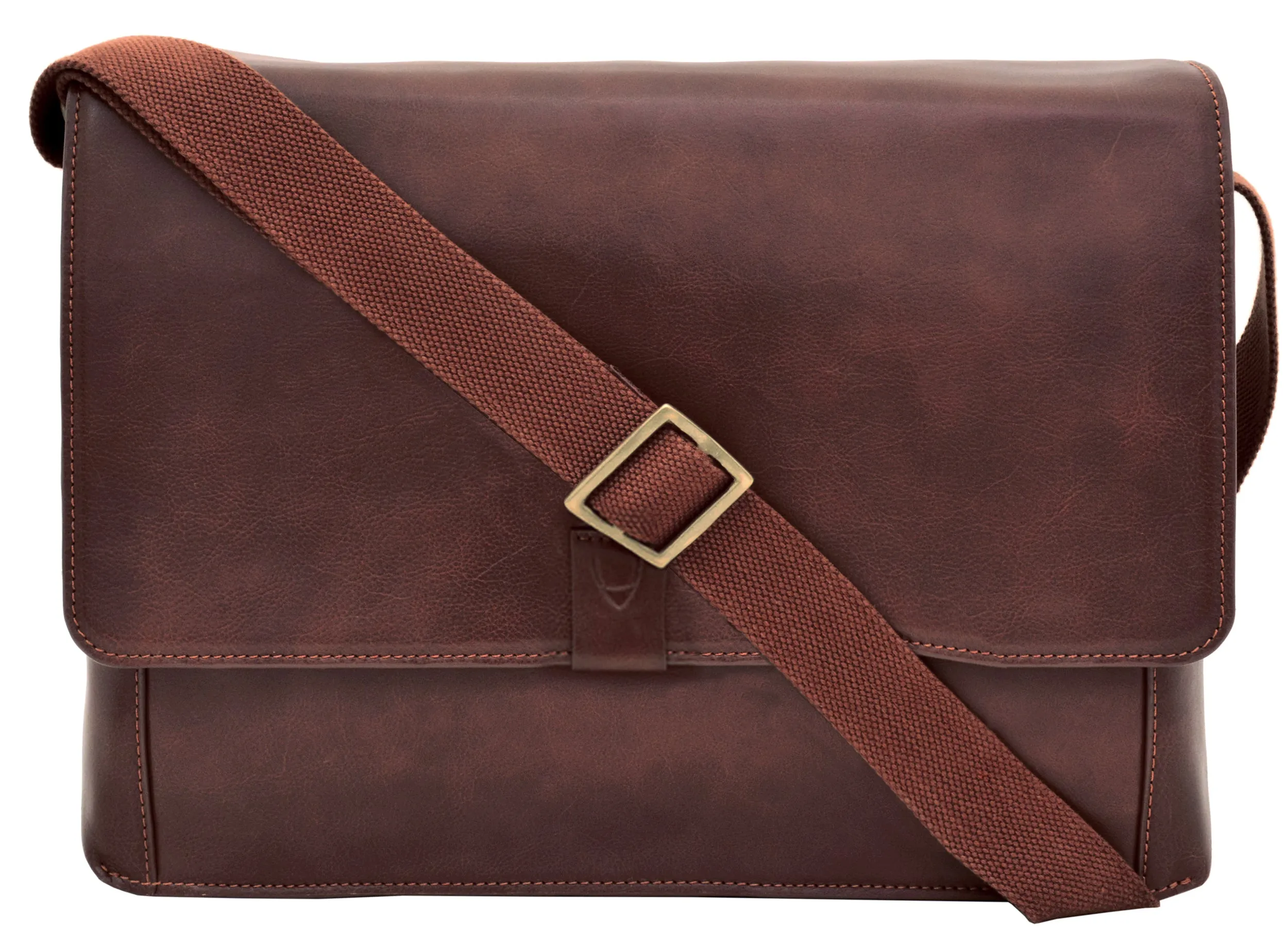 Aiden Leather Business Laptop Messenger Cross Body Bag