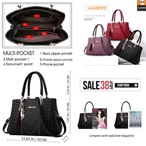 ALARION Womens Purses and Handbags Shoulder Bag Ladies Designer Satchel Messenger Tote Bag