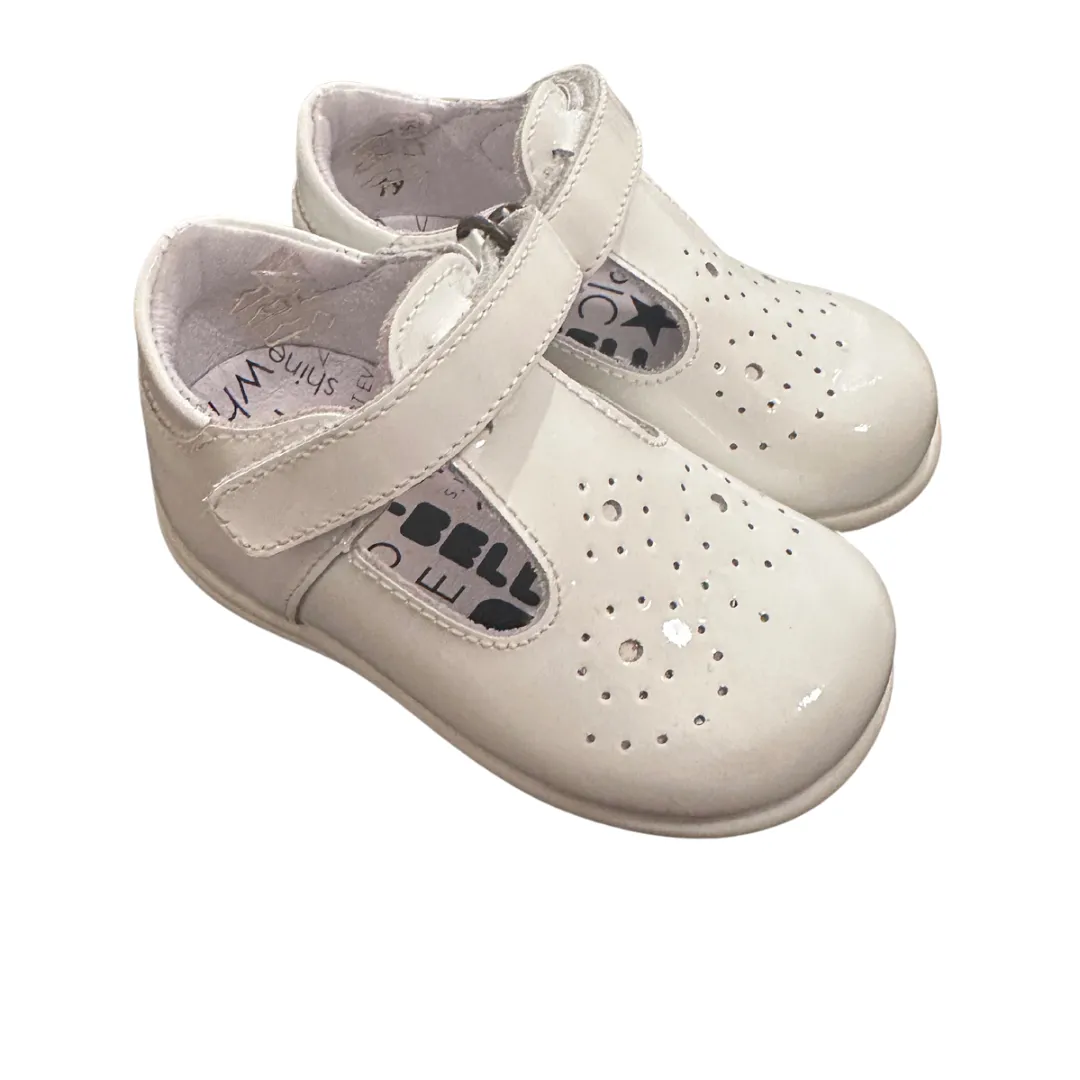 Bo-Bell Shoes | Toto T-Bar | White Patent