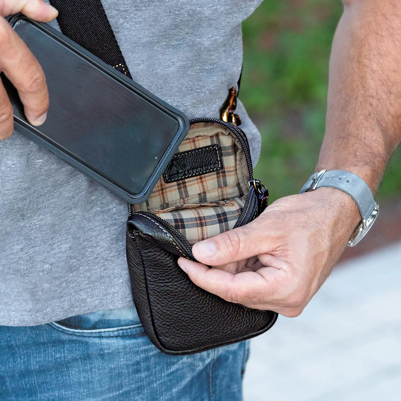 Bomber Jacket Crossbody Phone Sling