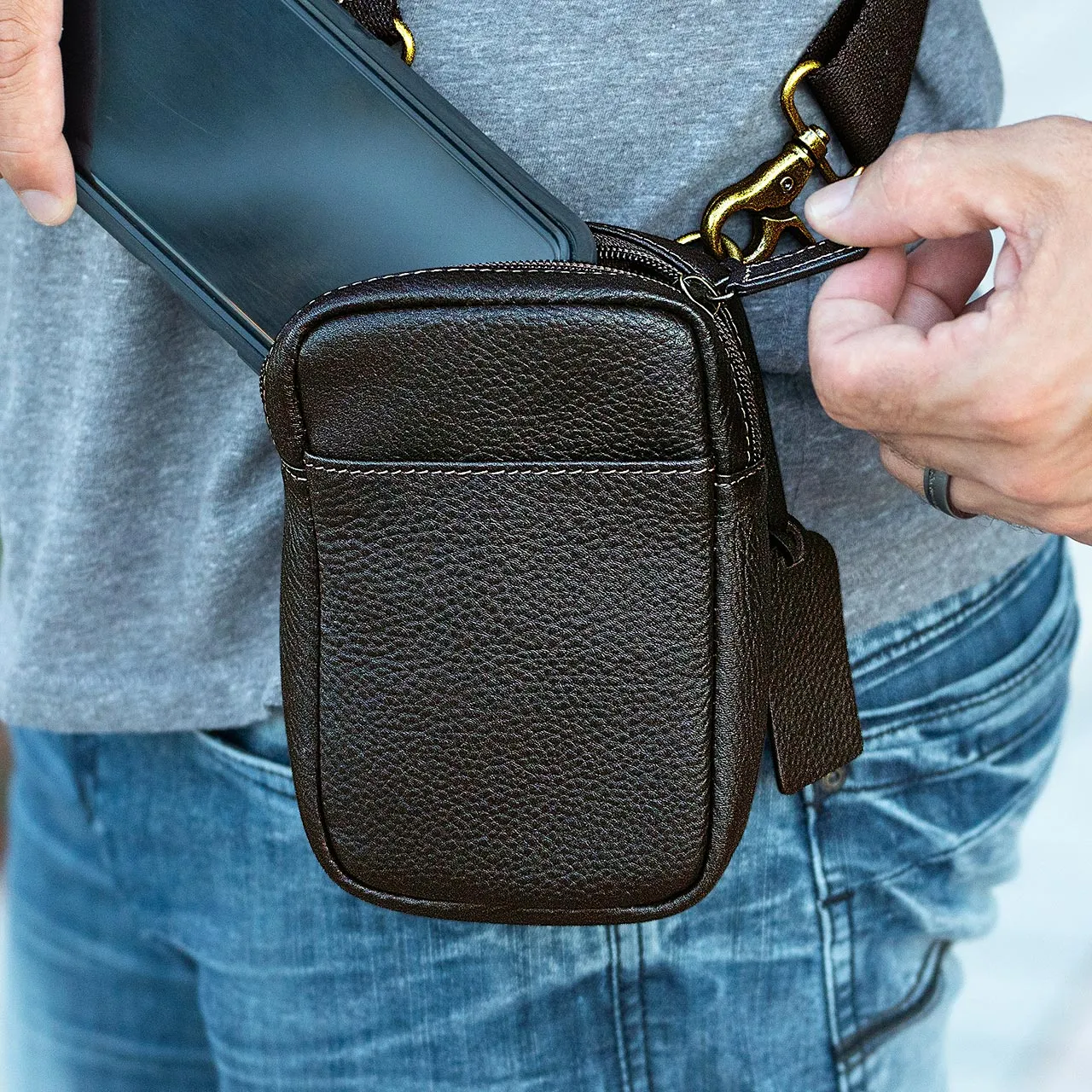 Bomber Jacket Crossbody Phone Sling