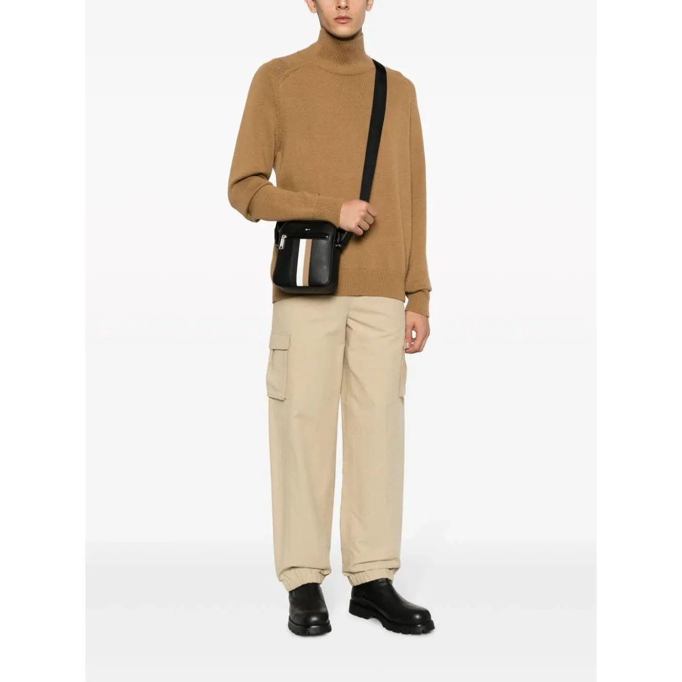 BOSS STRIPED MESSENGER BAG