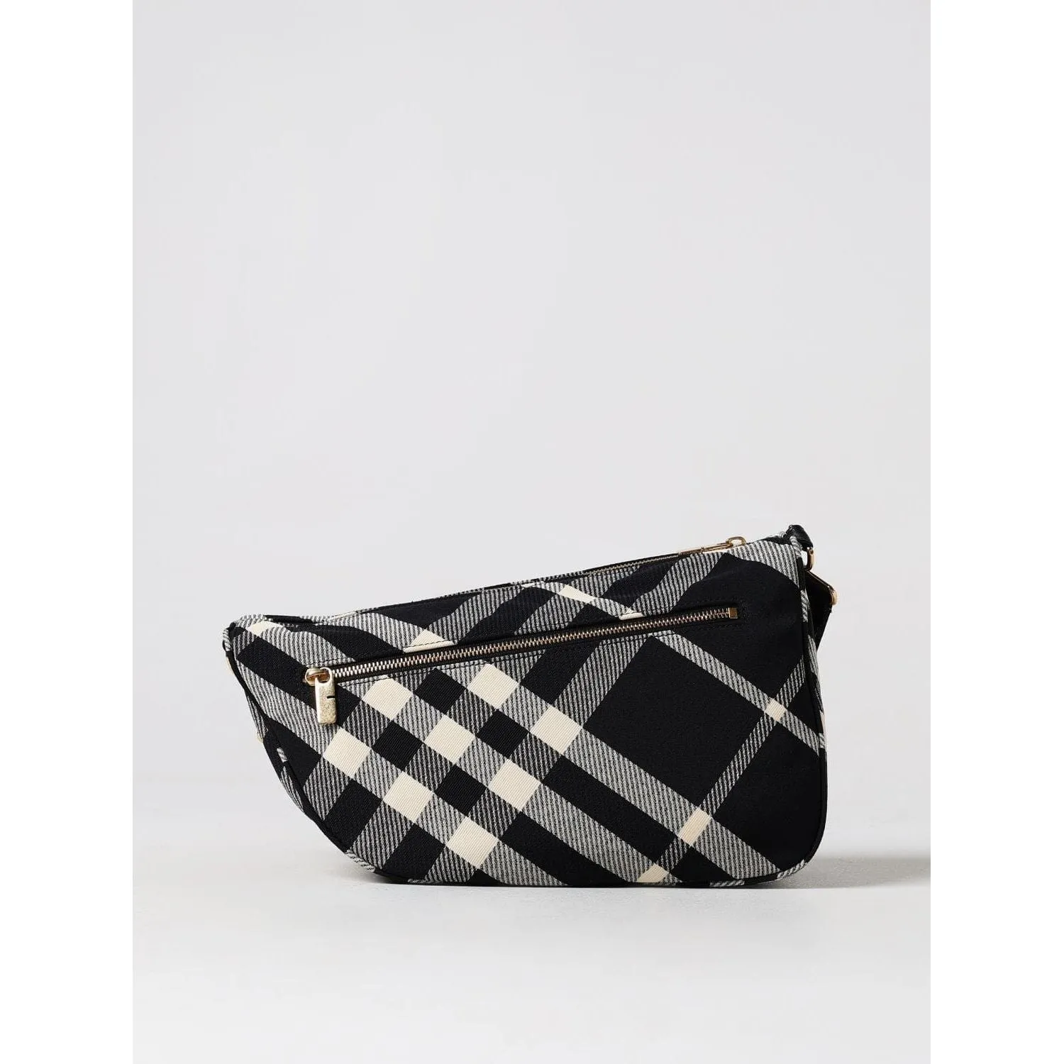 BURBERRY SHIELD CHECK CANVAS MESSENGER MEDIUM BAG