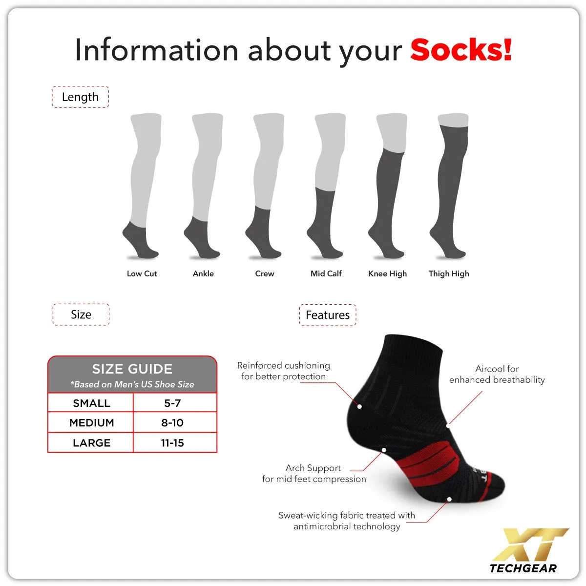 Burlington Men’s TechGear Vision Basketball Extreme Performance Ankle Socks 1 pair TGMK2306