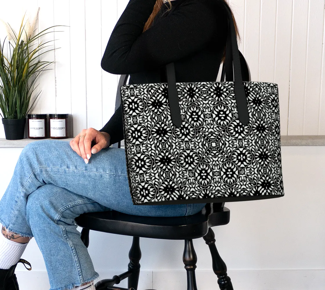 Camelbone Medallion Vegan Leather Tote Bag