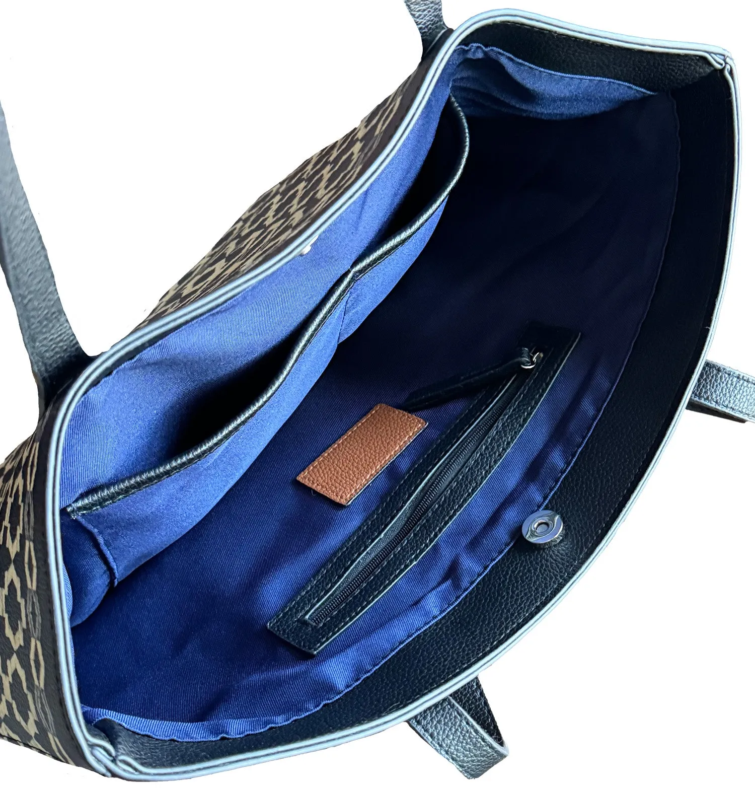 Camelbone Medallion Vegan Leather Tote Bag