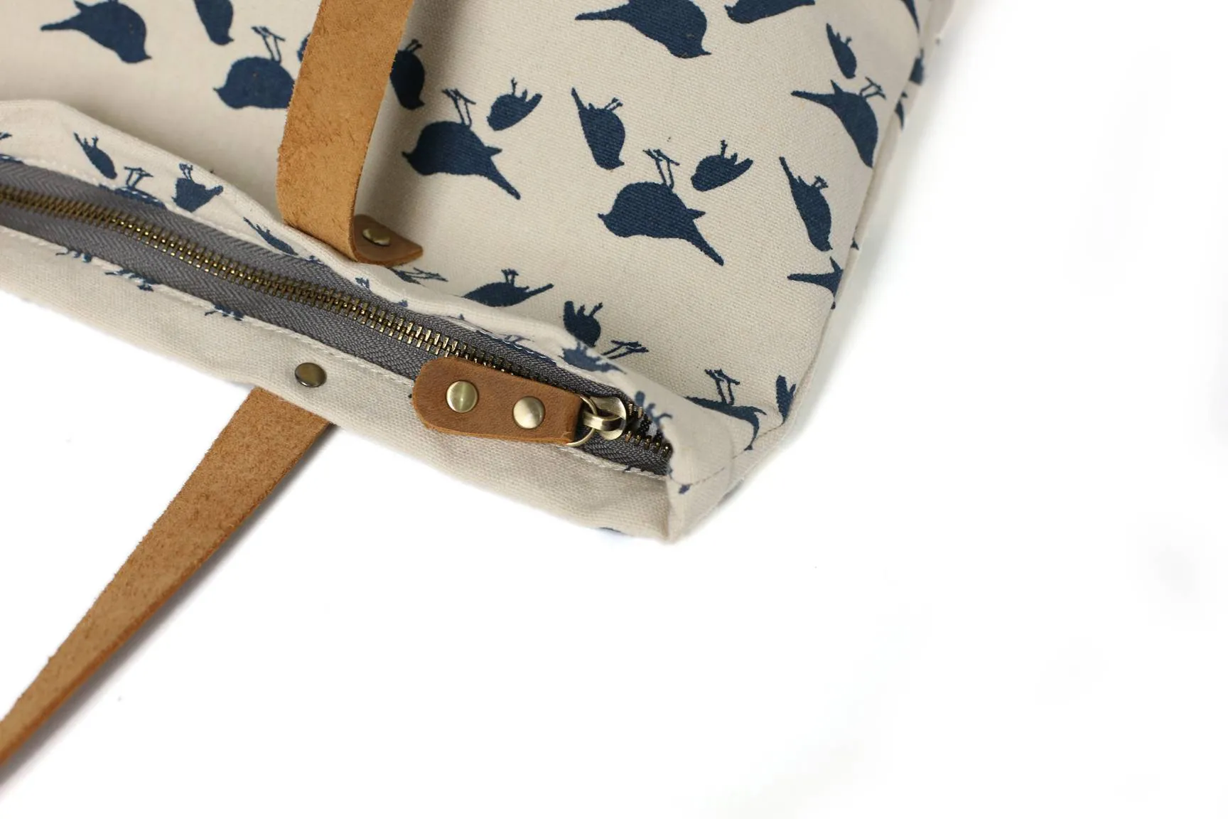 Canvas Tote Bags With Leather Trimming, Shopper Bags, Ladies Handbags