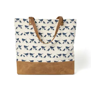 Canvas Tote Bags With Leather Trimming, Shopper Bags, Ladies Handbags