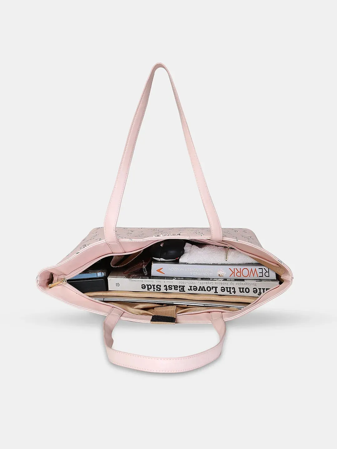 Caprese Merida Laptop Tote Large Printed Women'S Office Handbag Blush