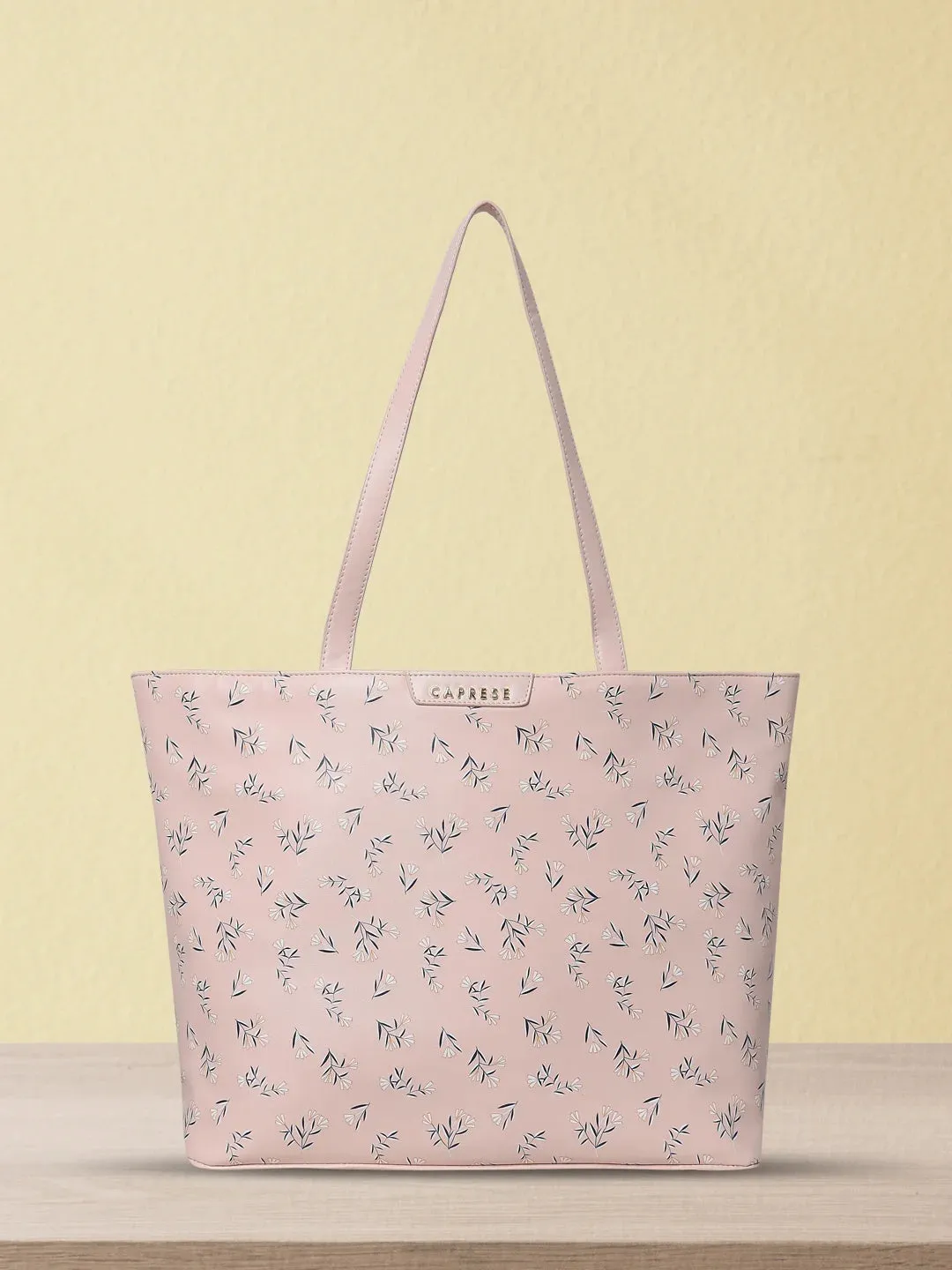 Caprese Merida Laptop Tote Large Printed Women'S Office Handbag Blush