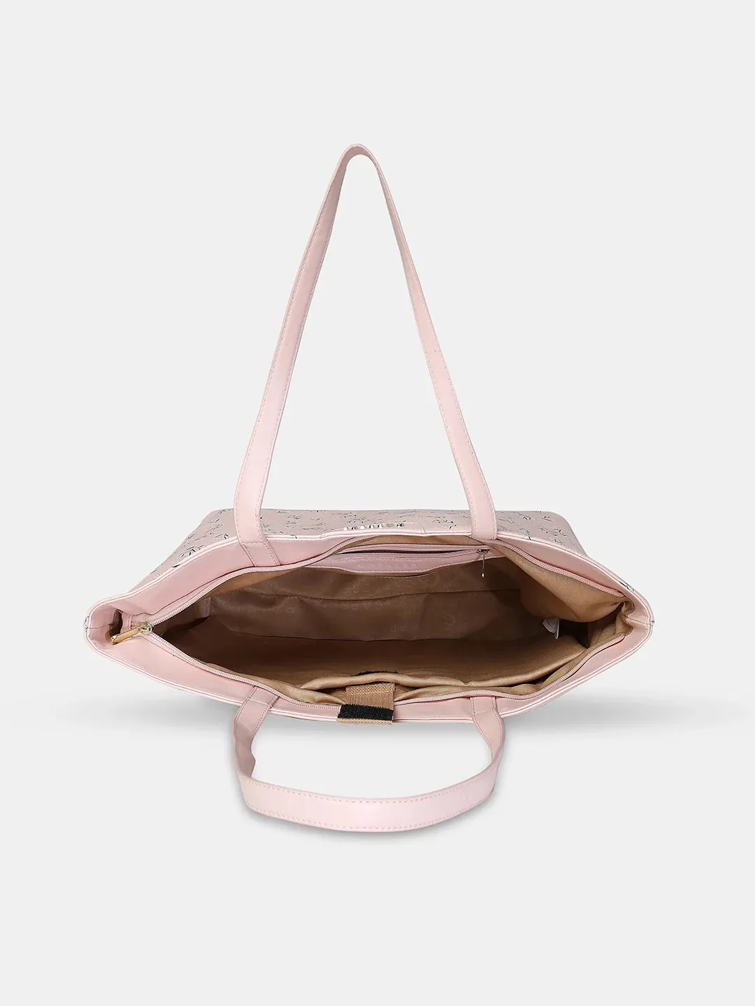 Caprese Merida Laptop Tote Large Printed Women'S Office Handbag Blush
