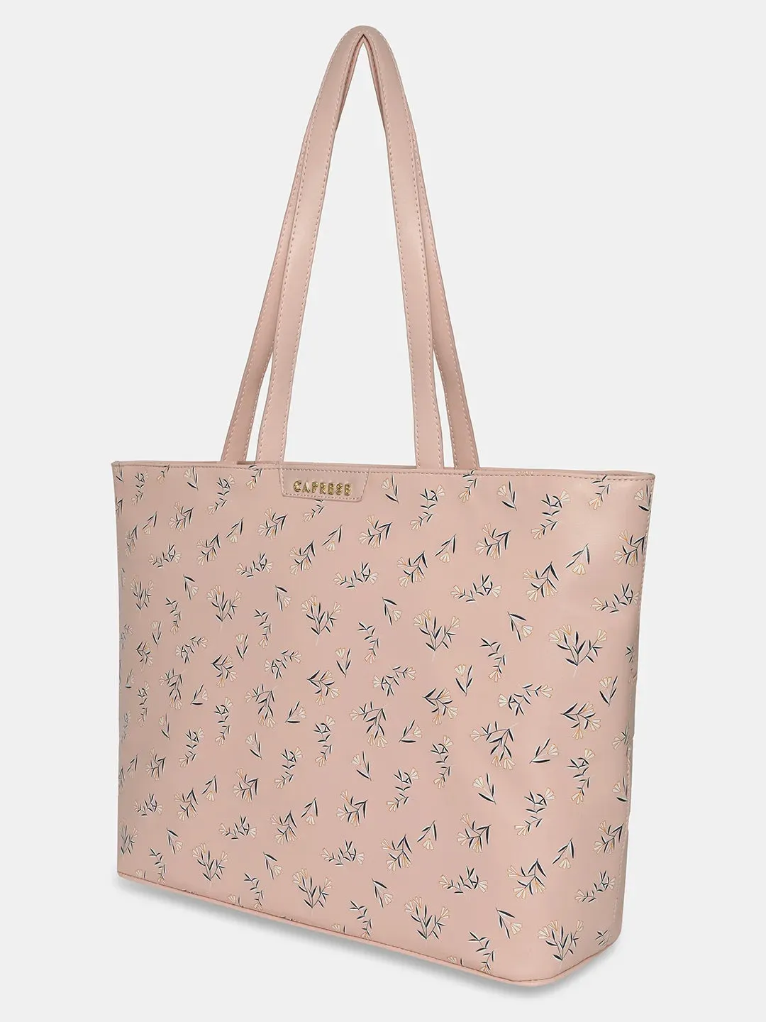 Caprese Merida Laptop Tote Large Printed Women'S Office Handbag Sky Blue