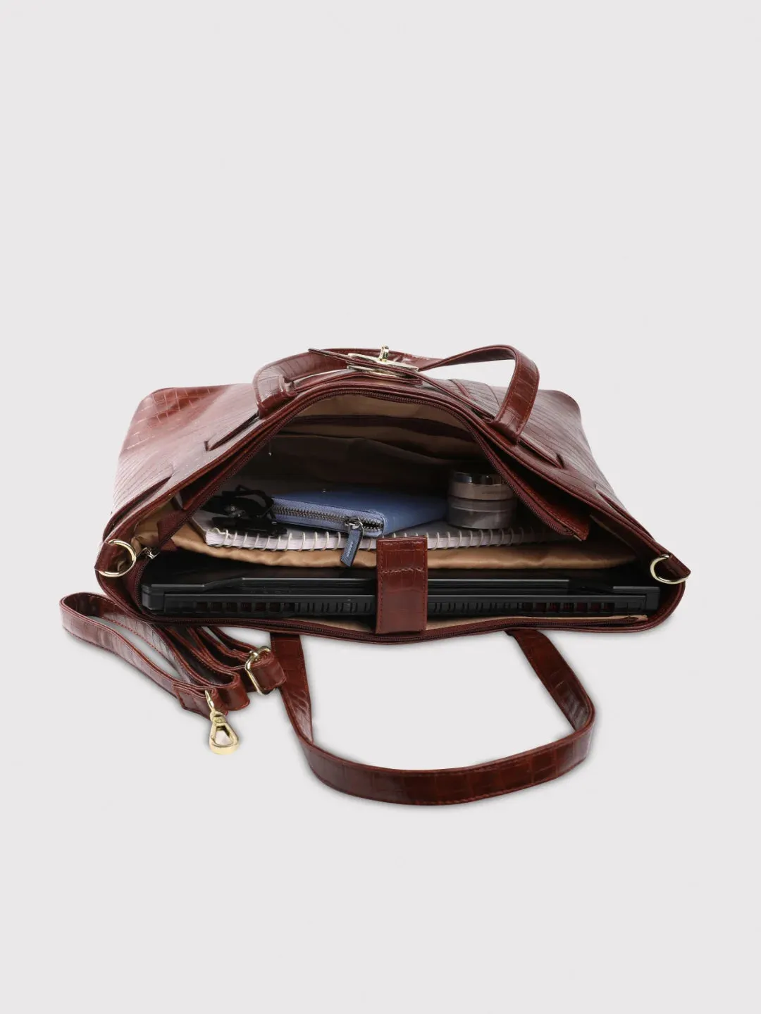 Caprese Treza Laptop Tote Large Tan