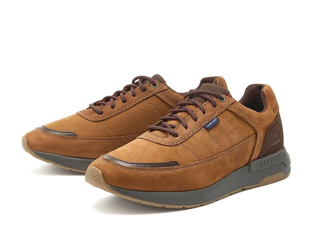 Chatham Nubuck Trainers Shoes For Men - Polperro in Tan, 6-15