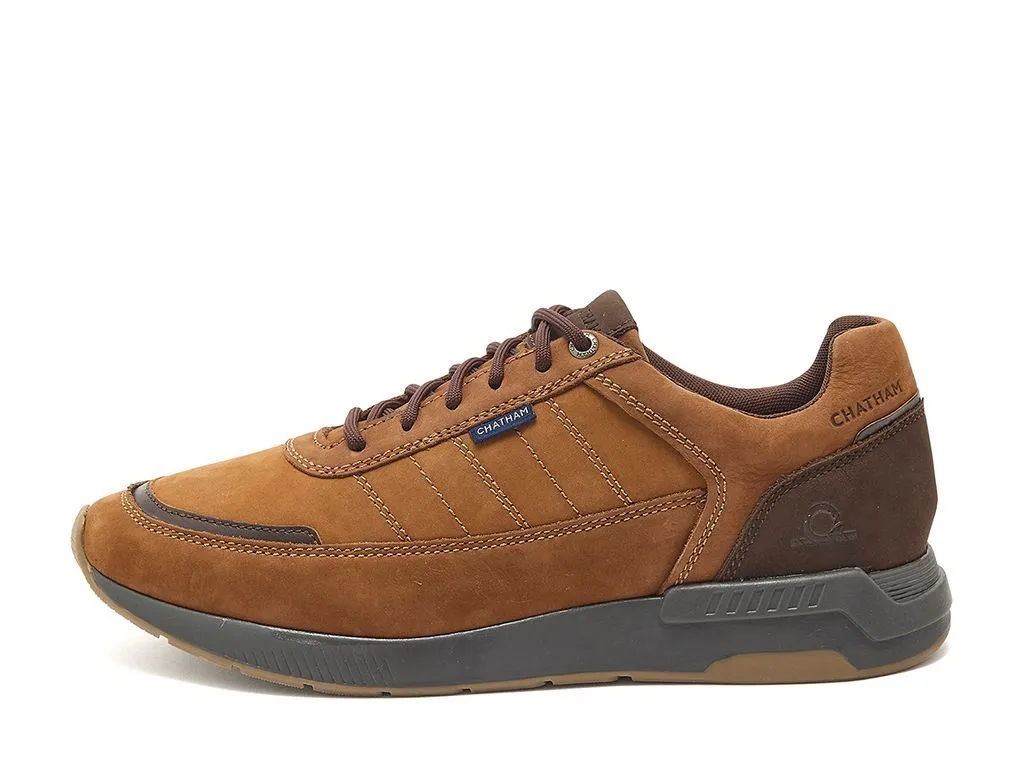 Chatham Nubuck Trainers Shoes For Men - Polperro in Tan, 6-15