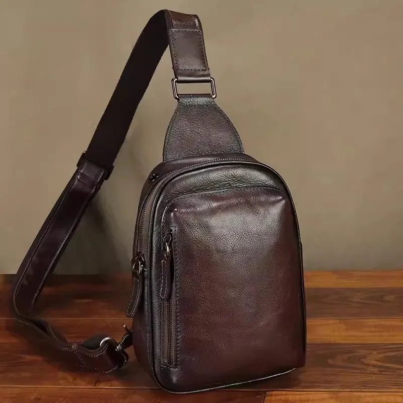 Chic Women's Crossbody Chest Bag Leather Sling Bags For Women