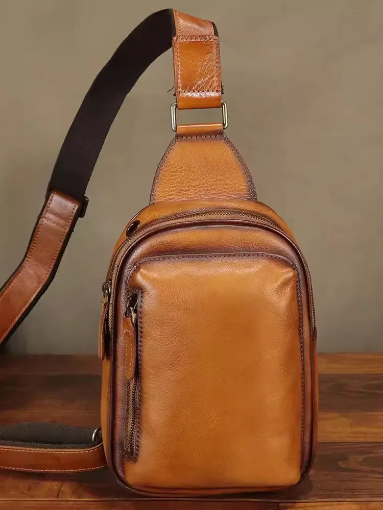Chic Women's Crossbody Chest Bag Leather Sling Bags For Women