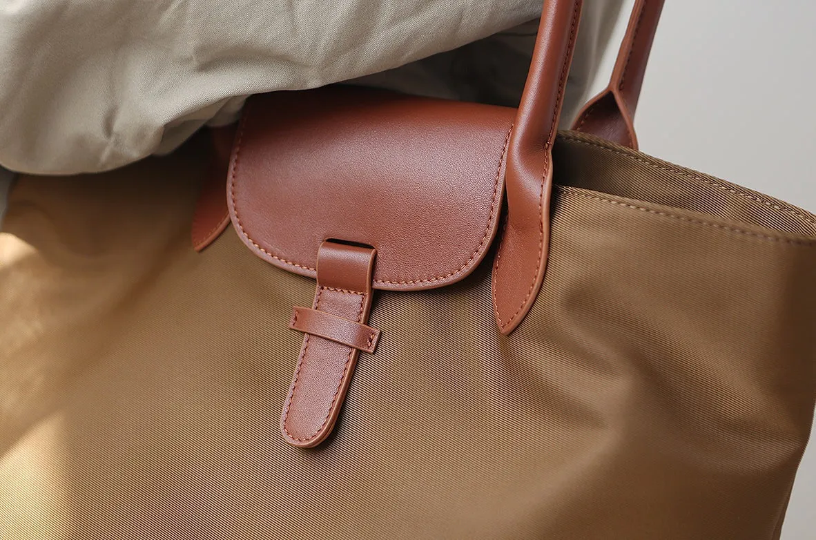 Chic Womens Nylon Tote Bag With Zipper Nylon Shoulder Bags