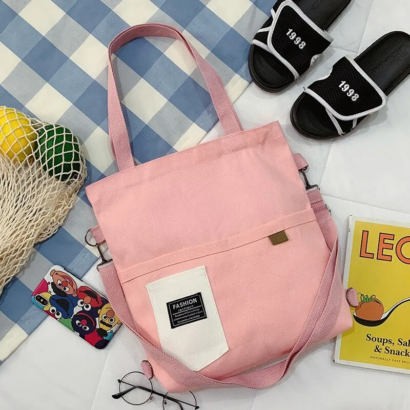 Christmas Gift Simple Women Package Print Cute Bear Canvas Bag Handbags Japanese Literary Shoulder Bag Casual Shopping Tote Girl Handbag