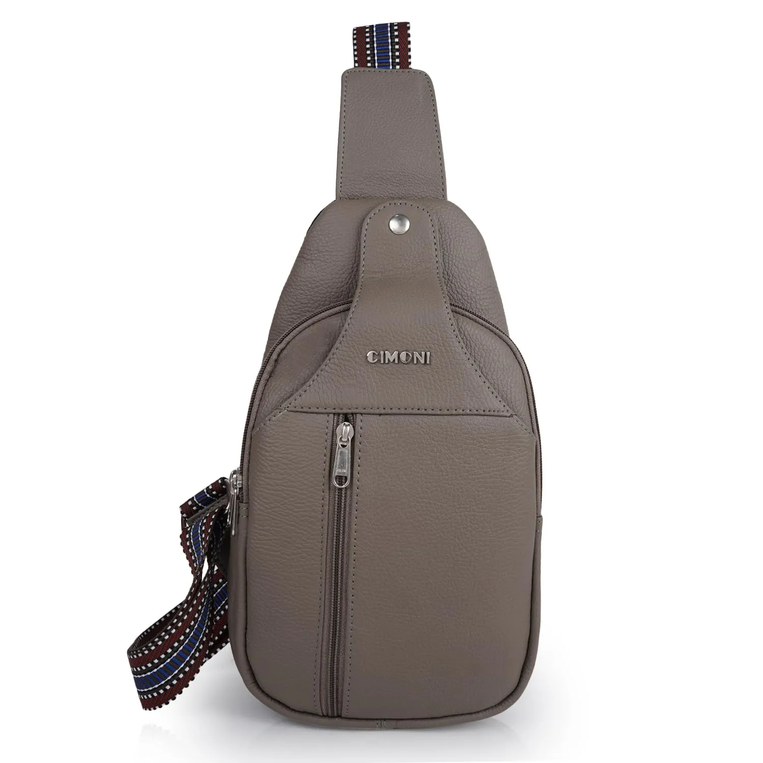 CIMONI® Premium Genuine Leather Cross Body Bag Outdoor Small Shoulder Side Purse Unisex Chest Bag External Mobile Zipper Pocket