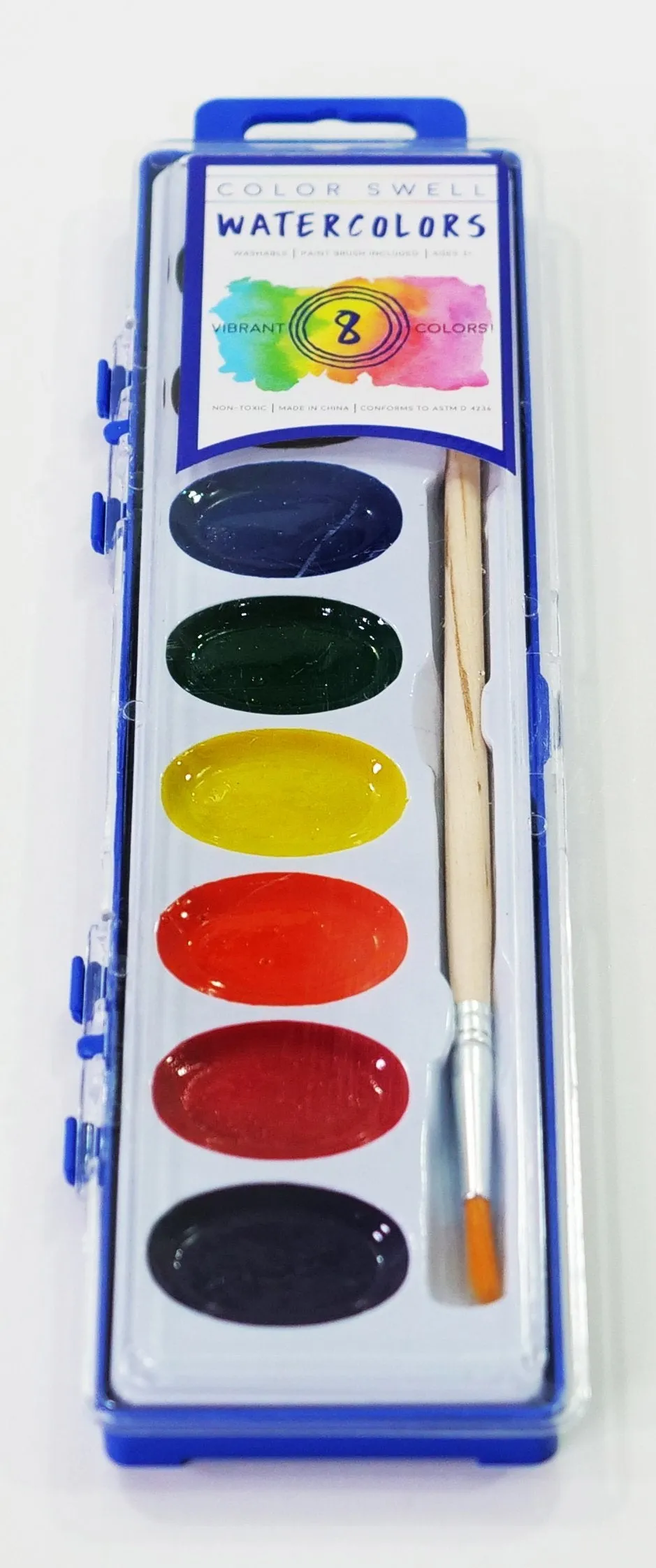 Color Swell Best Watercolor Paints Bulk Pack (10 Packs, 8 Colors/Pack)