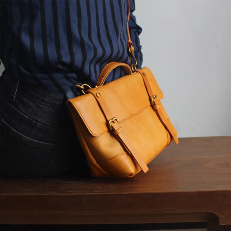 Cool Women's Brown Leather Satchel Bag Crossbody Bags Handbags