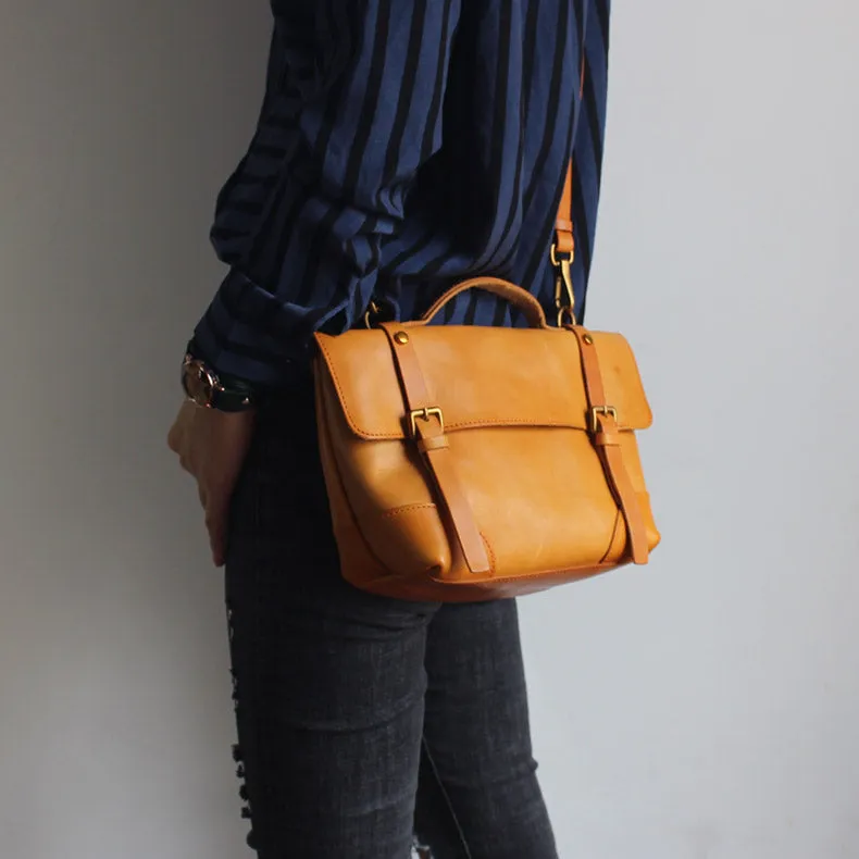 Cool Women's Brown Leather Satchel Bag Crossbody Bags Handbags