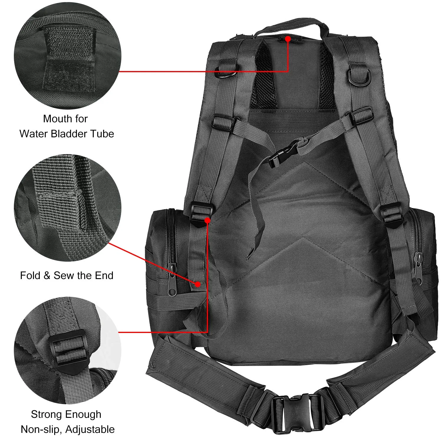 CVLIFE Military Tactical Backpack Army Rucksack Assault Pack Built-up Molle Bag