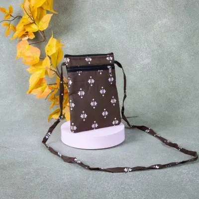 Daily Sling Brown Colour with Small White Prints.