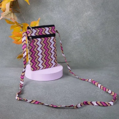 Daily Sling Pink Colour with Zig Zag Design.