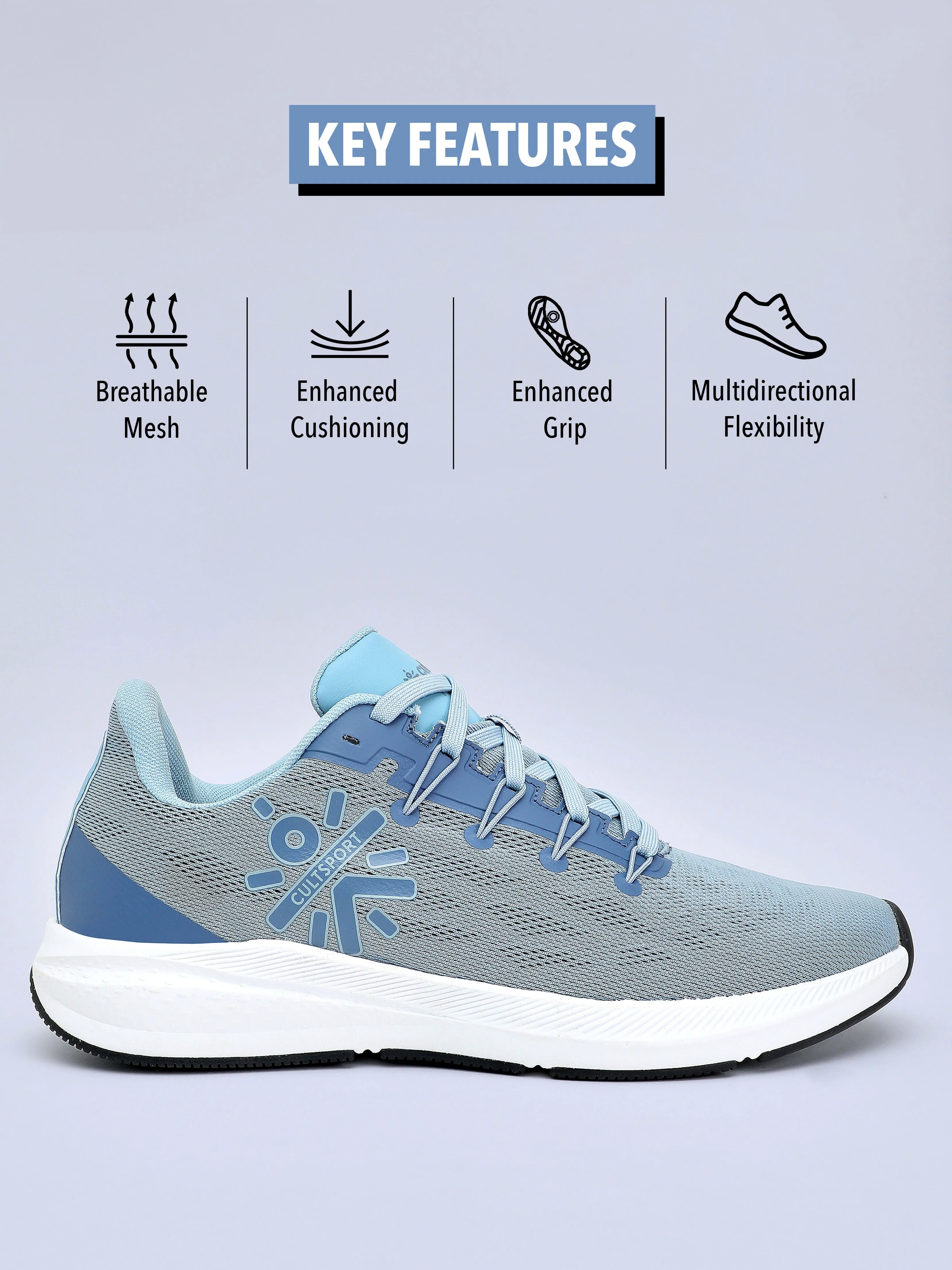 Firebird Men Running Shoes - Ash Blue