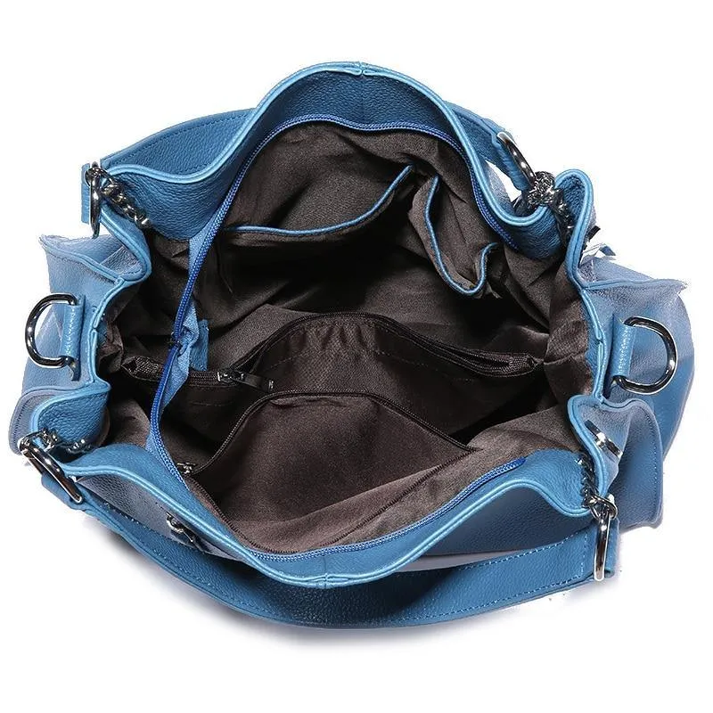 Genuine Leather Women Tassel Hobo Handbag Shoulder Bag  Crossbody Purse