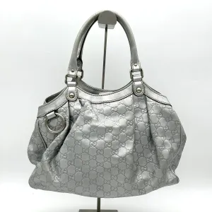 GUCCI Guccissima Medium Sukey Tote Silver gu8819se