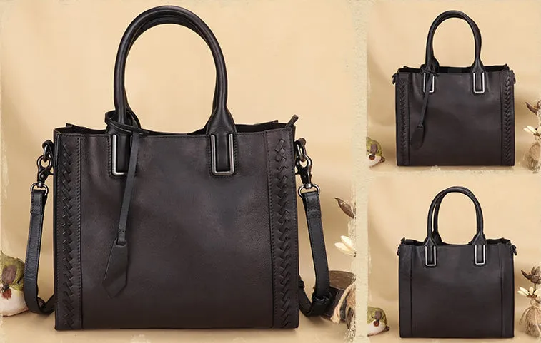 Handmade Womens Purple Tote Bag Shoulder Handbags