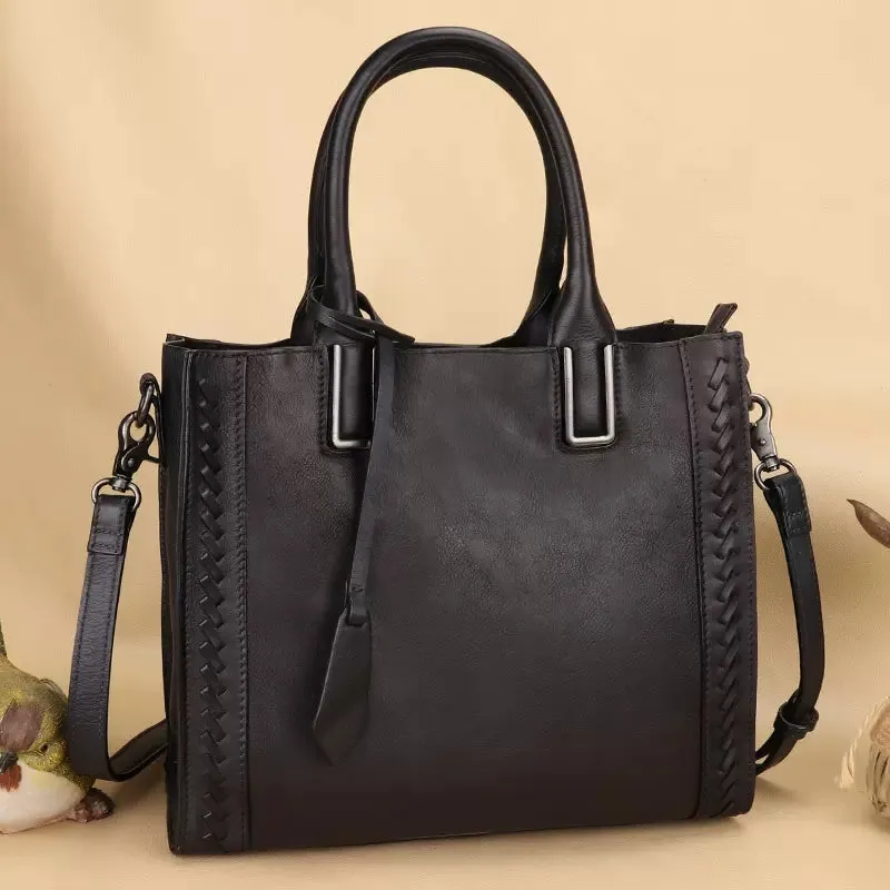 Handmade Womens Purple Tote Bag Shoulder Handbags