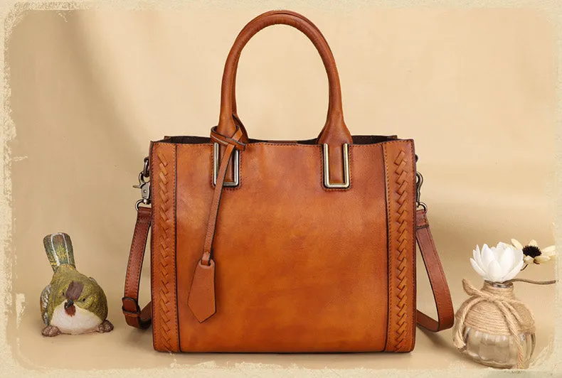 Handmade Womens Purple Tote Bag Shoulder Handbags