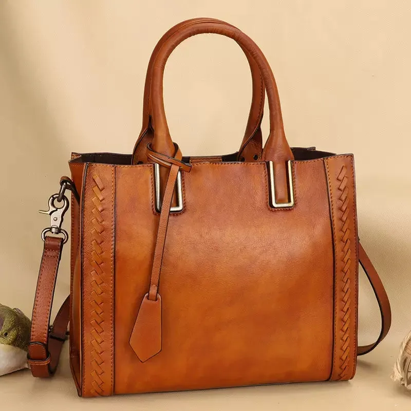 Handmade Womens Purple Tote Bag Shoulder Handbags
