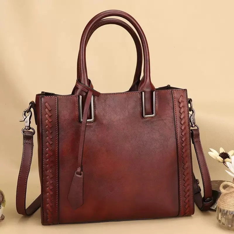 Handmade Womens Purple Tote Bag Shoulder Handbags