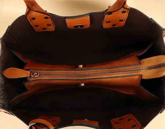 Handmade Womens Purple Tote Bag Shoulder Handbags