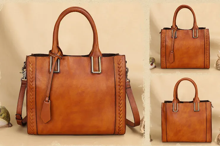 Handmade Womens Purple Tote Bag Shoulder Handbags