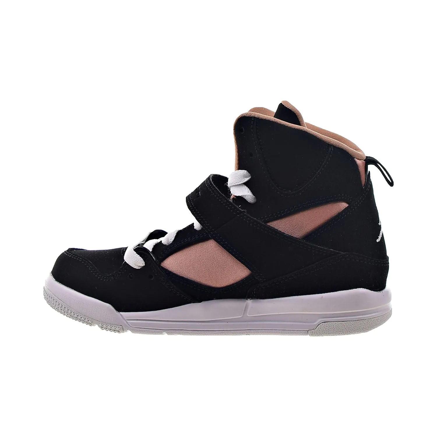 Jordan Flight 45 High Little Kids' Shoes Black-White-Rose Gold