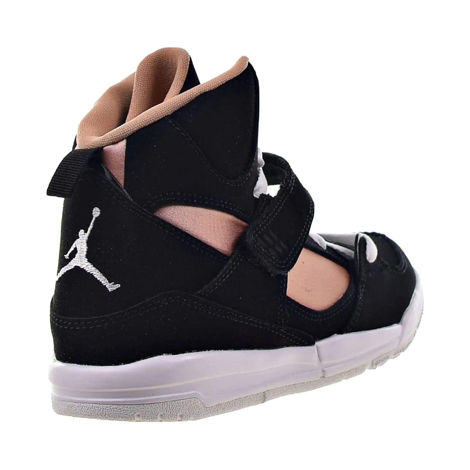 Jordan Flight 45 High Little Kids' Shoes Black-White-Rose Gold
