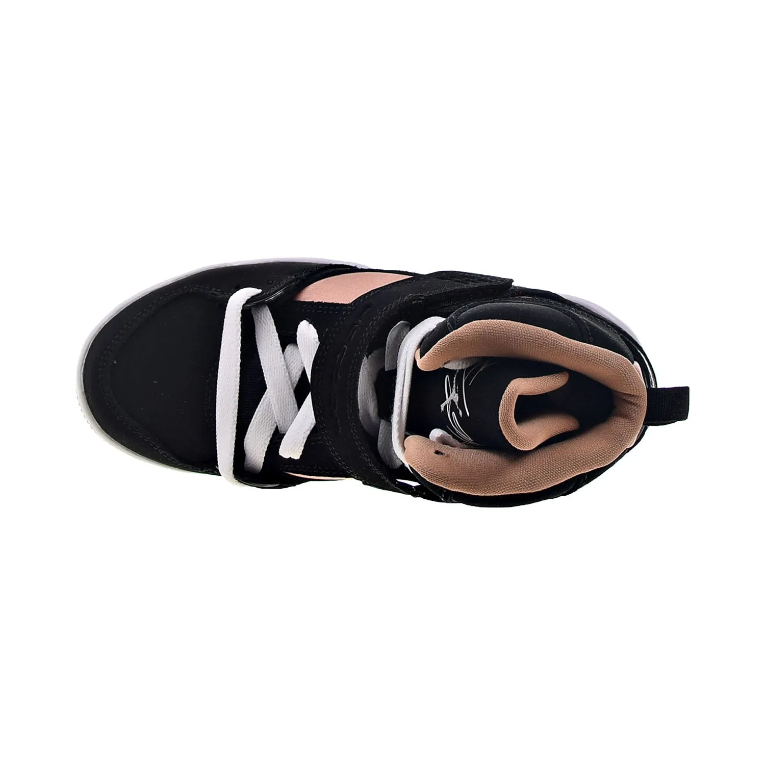 Jordan Flight 45 High Little Kids' Shoes Black-White-Rose Gold