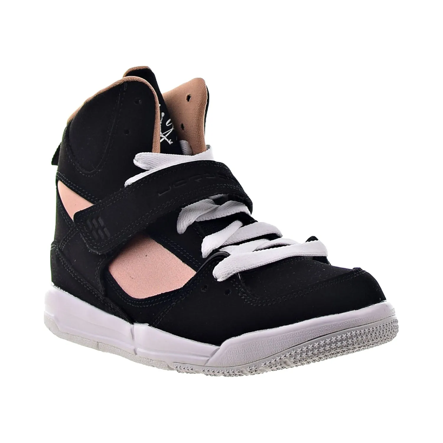 Jordan Flight 45 High Little Kids' Shoes Black-White-Rose Gold