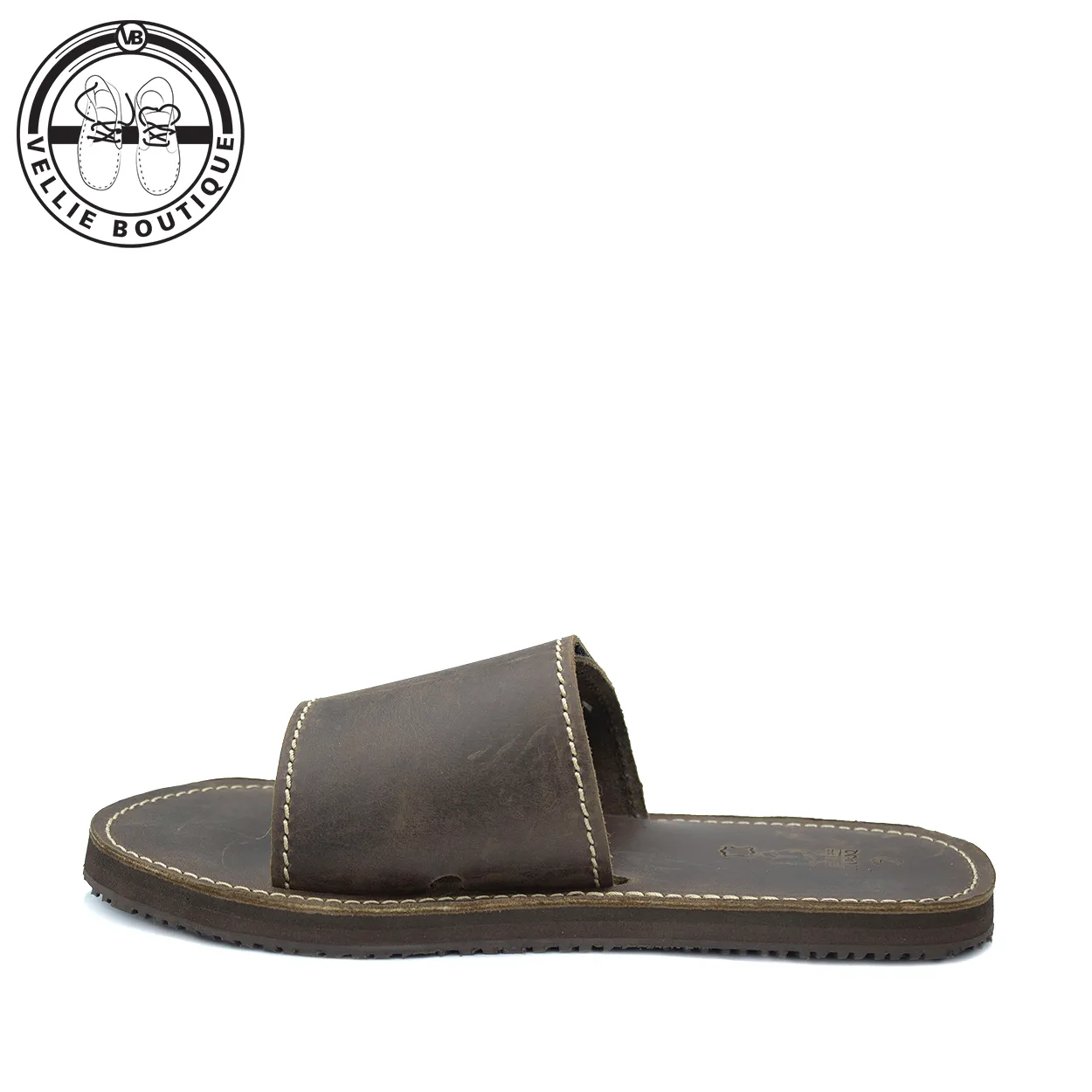KapoQ Midland Leather Plakkie - Choc (ALM225)