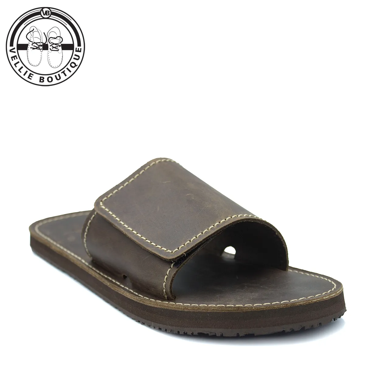 KapoQ Midland Leather Plakkie - Choc (ALM225)