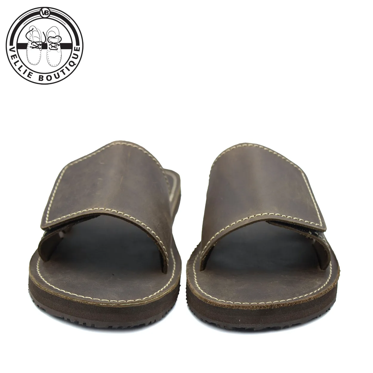 KapoQ Midland Leather Plakkie - Choc (ALM225)