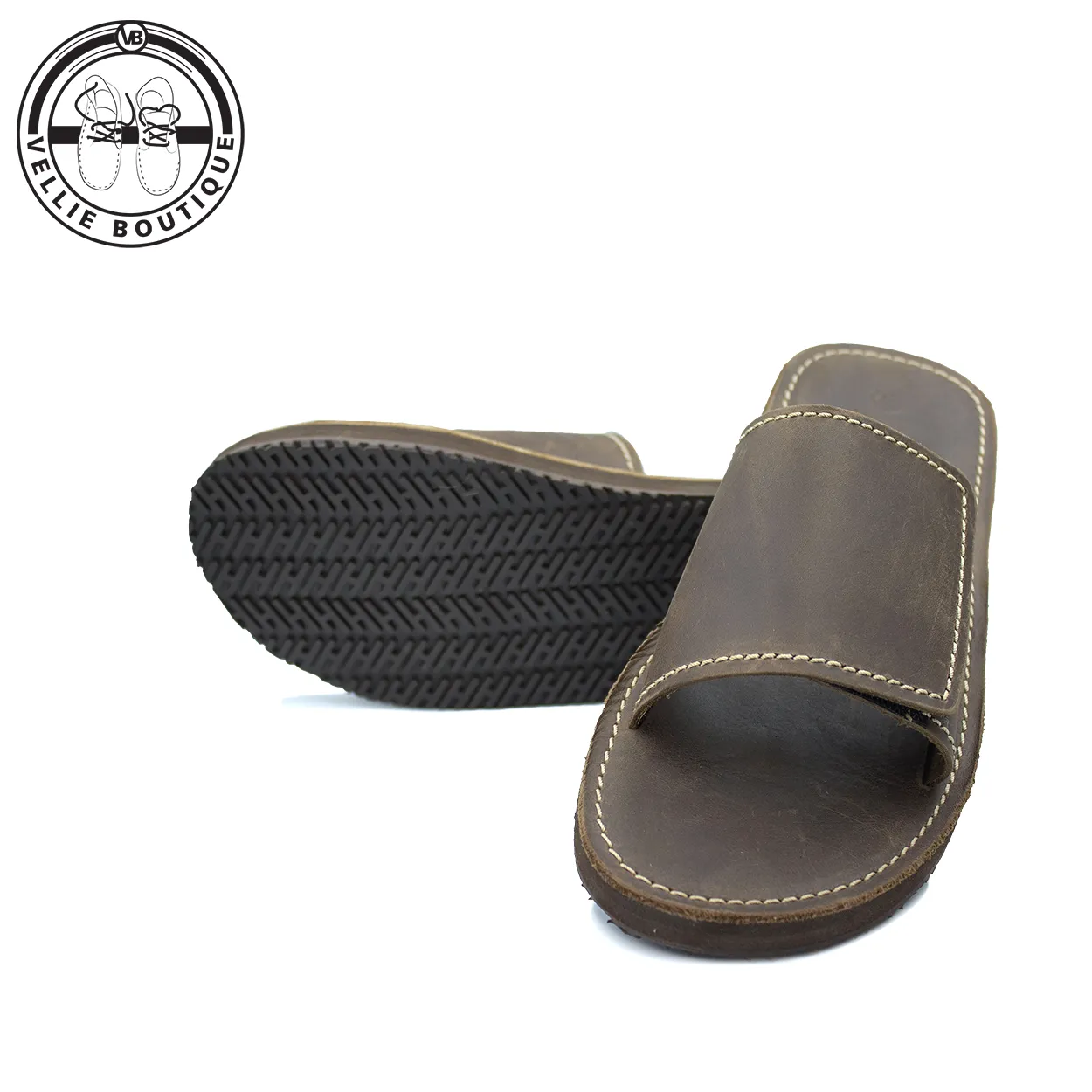 KapoQ Midland Leather Plakkie - Choc (ALM225)
