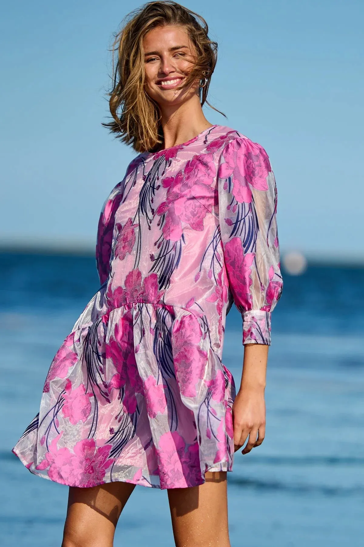 Kylie Short Dress - Dark Pink
