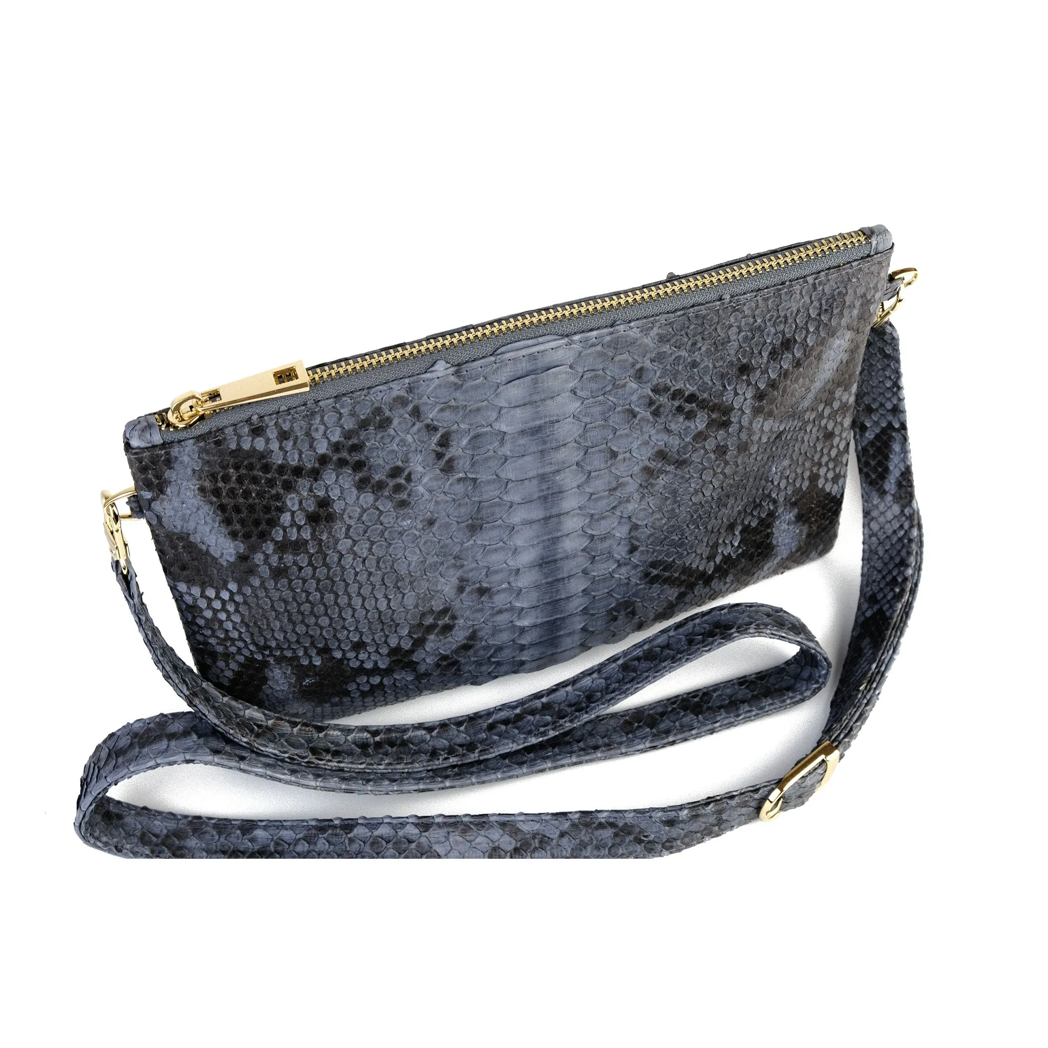 Kyushu Grey Motif Zipper Crossbody